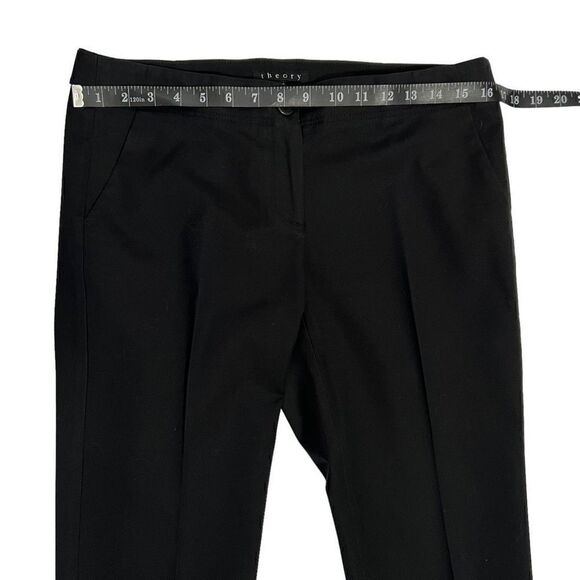 Theory Women's Black Mid-Rise Straight-Leg Cropped Pants Size 10 - Picture 9 of 10
